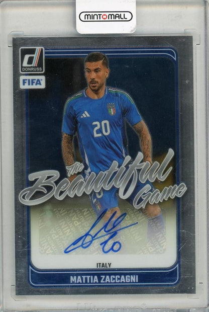 2024-25 Panini Donruss Mattia Zaccagni collectible autographed soccer card from Italy