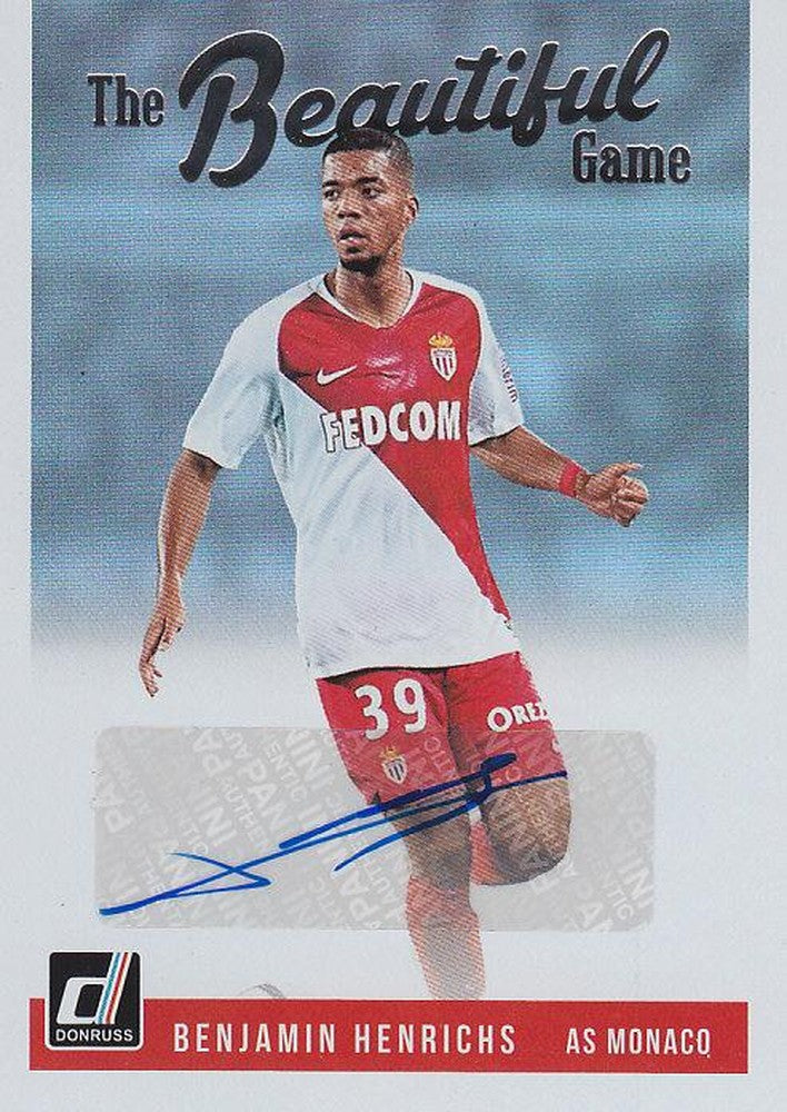 2018-19 Donruss AS Monaco Benjamin Henrichs The Beautiful Game Autograph trading card