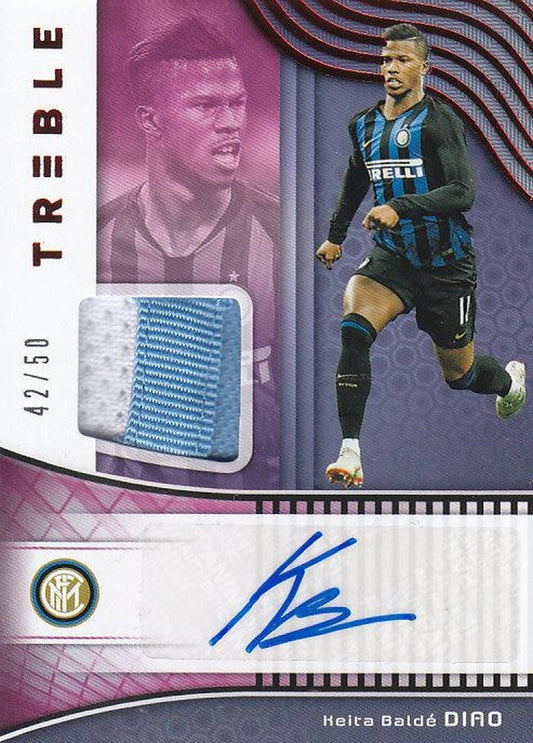 2018-19 Panini Treble FC Internazionale Keita Balde Diao autographed red jersey numbered 42 of 50
