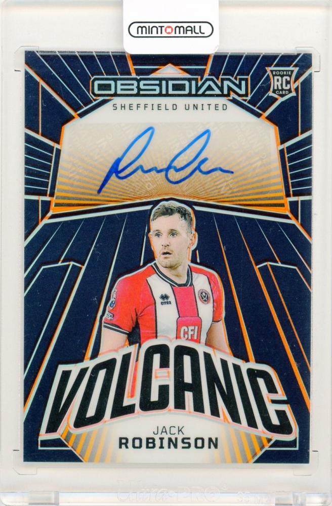 2023-24 Panini Obsidian Jack Robinson Volcanic Signatures Electric Etch Orange 16 of 49 Sheffield United card
