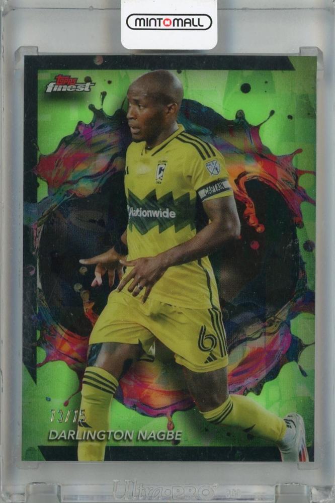 2024 Topps Finest MLS Darlington Nagbe Neon Green Refractor trading card number 26073 out of 75 from Columbus Crew