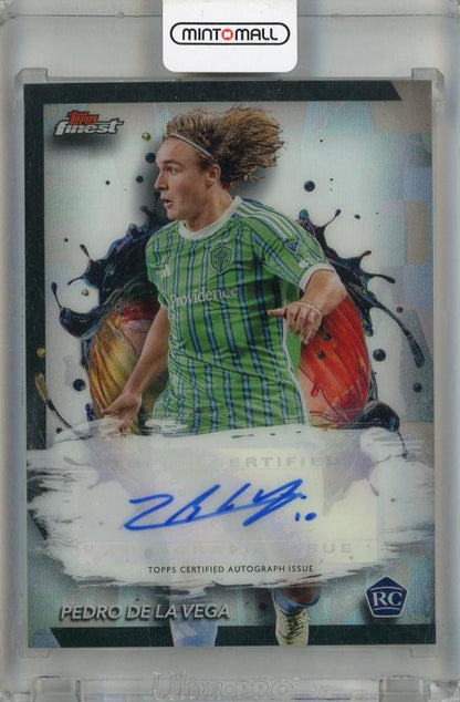 2024 Topps Finest MLS Pedro de la Vega Base Autographs rookie card from Seattle Sounders FC