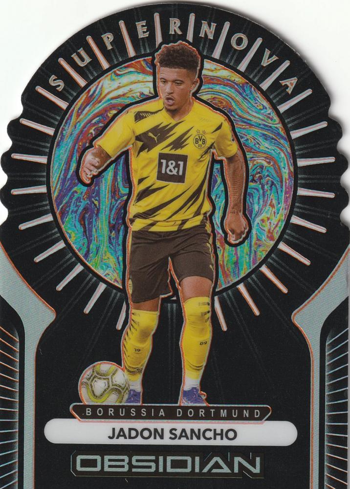 2020-21 Panini Obsidian Supernova Electric Etch Orange #4 Jadon Sancho trading card Serial 13/30