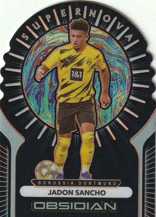 2020-21 Panini Obsidian Supernova Electric Etch Orange #4 Jadon Sancho trading card Serial 13/30