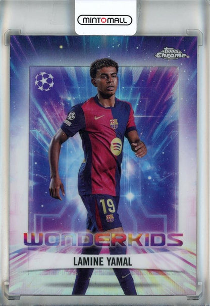 2024-25 Topps Chrome UEFA Club Competitions Lamine Yamal Wonderkids #WK1 FC Barcelona trading card