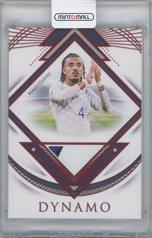 2025 FUTERA Unique World Football Edition 21 DYNAMO Relics Ruby MALO GUSTO France card 01 of 05