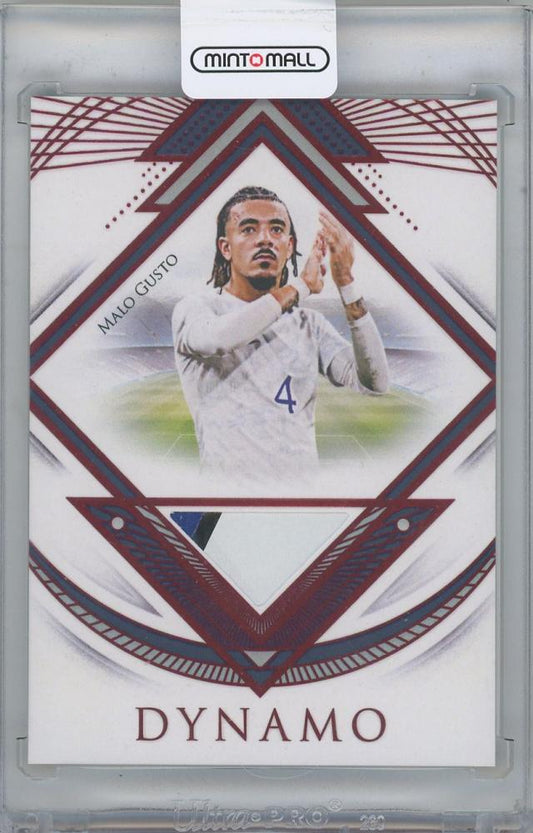 2025 FUTERA Unique World Football Edition 21 DYNAMO Relics Ruby MALO GUSTO France card 01 of 05