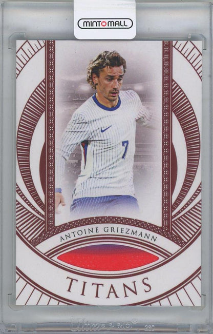 2025 FUTERA Unique World Football Edition 21 Titans Relics Ruby trading card featuring Antoine Griezmann France 03 of 05