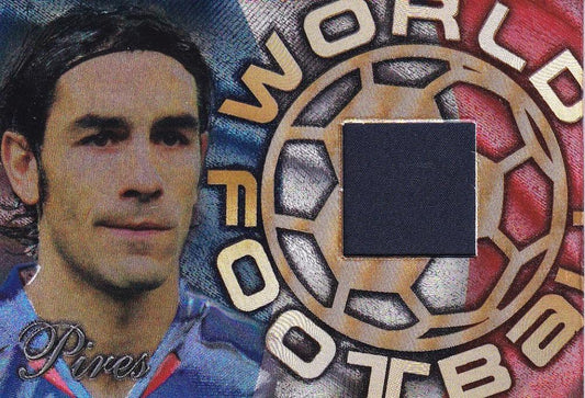 2006 Futera World Football trading card featuring Robert Pires with relics serial number 362 out of 395