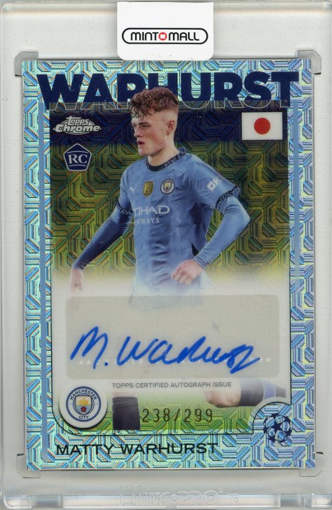 2024-25 TOPPS UEFA Club Competitions Japan Edition Matty Warhurst Chrome Base Autograph card #CAMW238/299