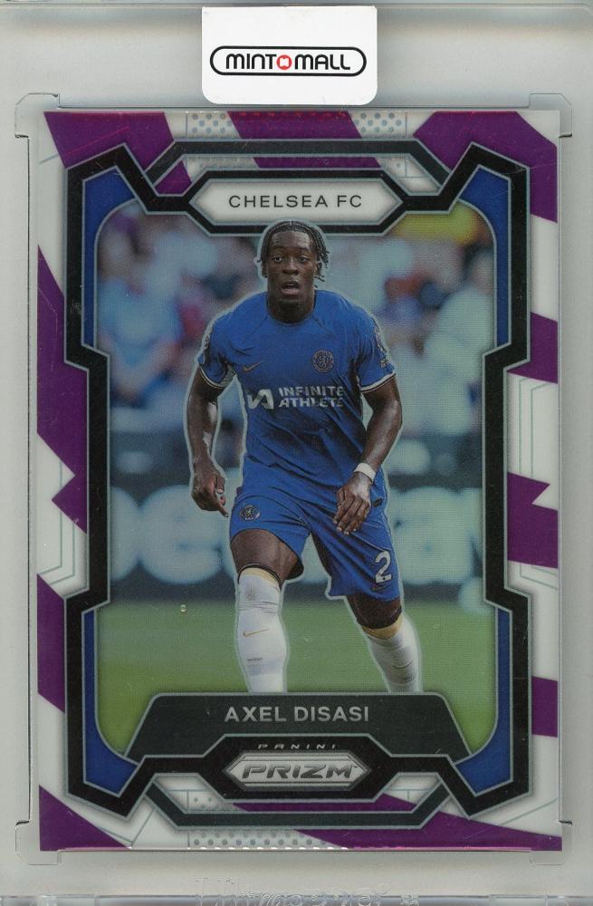 2023-24 PANINI Prizm English Premier League Axel Disasi Purple and White Stripes trading card #19250 Chelsea FC