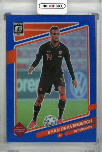 2021-22 Donruss Soccer Ryan Gravenberch Blue Parallel card 95 of 99 from Netherlands Road to Qatar series