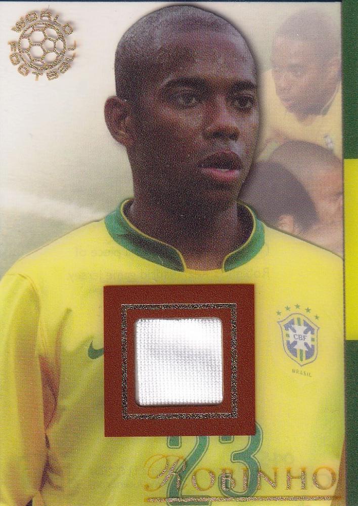 2007 Futera World Football Robinho Relics trading card numbered 045 out of 250