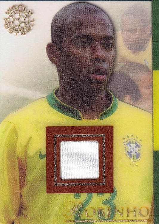 2007 Futera World Football Robinho Relics trading card numbered 045 out of 250