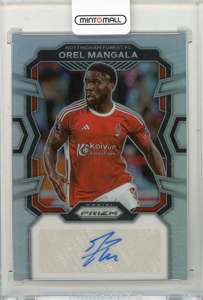 2023-24 PANINI Prizm English Premier League Orel Mangala Signatures Prizms Silver trading card numbered 1673 of 99