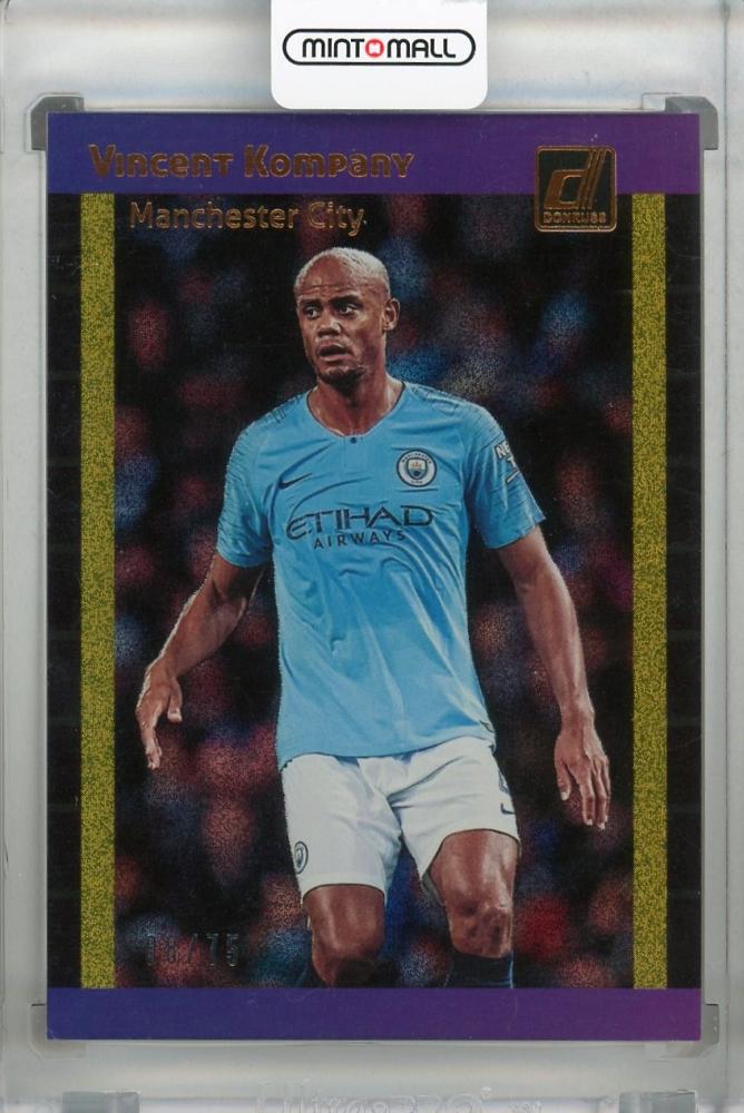 2018-19 Donruss Tribute Gold parallel Vincent Kompany Manchester City card serial numbered 08 out of 75