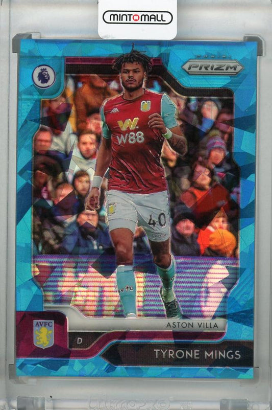 2019-20 Panini Chronicles Soccer Tyrone Mings Aston Villa Prizm Update Blue Ice parallel card 40 of 99