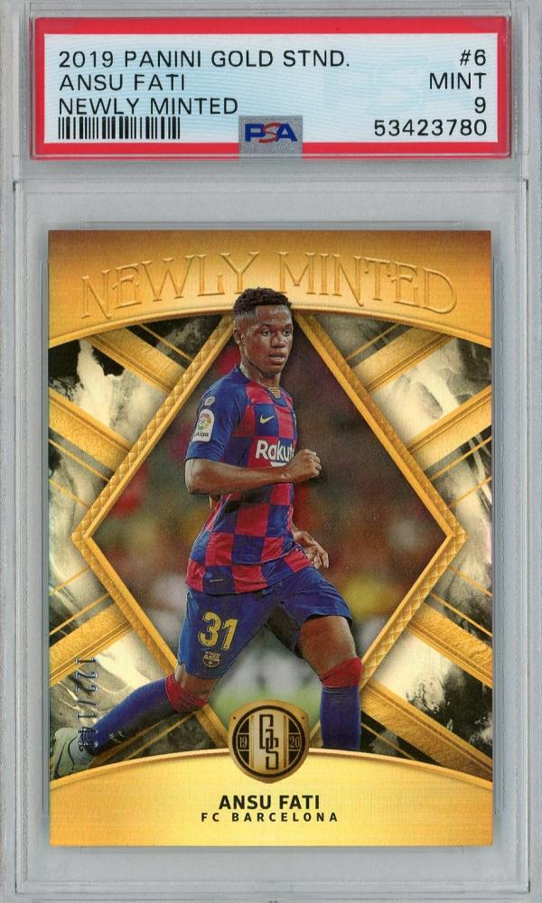 2019-20 Panini Gold Standard FC Barcelona Ansu Fati trading card PSA 9 serial 122 of 149
