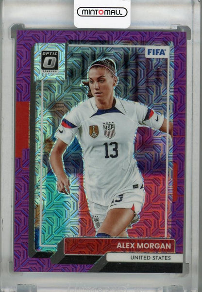 2022-23 Panini Donruss USA Alex Morgan Purple Mojo serial numbered 07 out of 25 collectible card