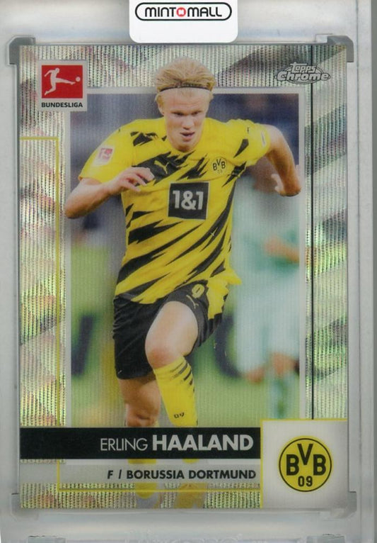 2020-21 Topps Bundesliga Borussia Dortmund Erling Haaland X-Fractors trading card numbered 007 of 250