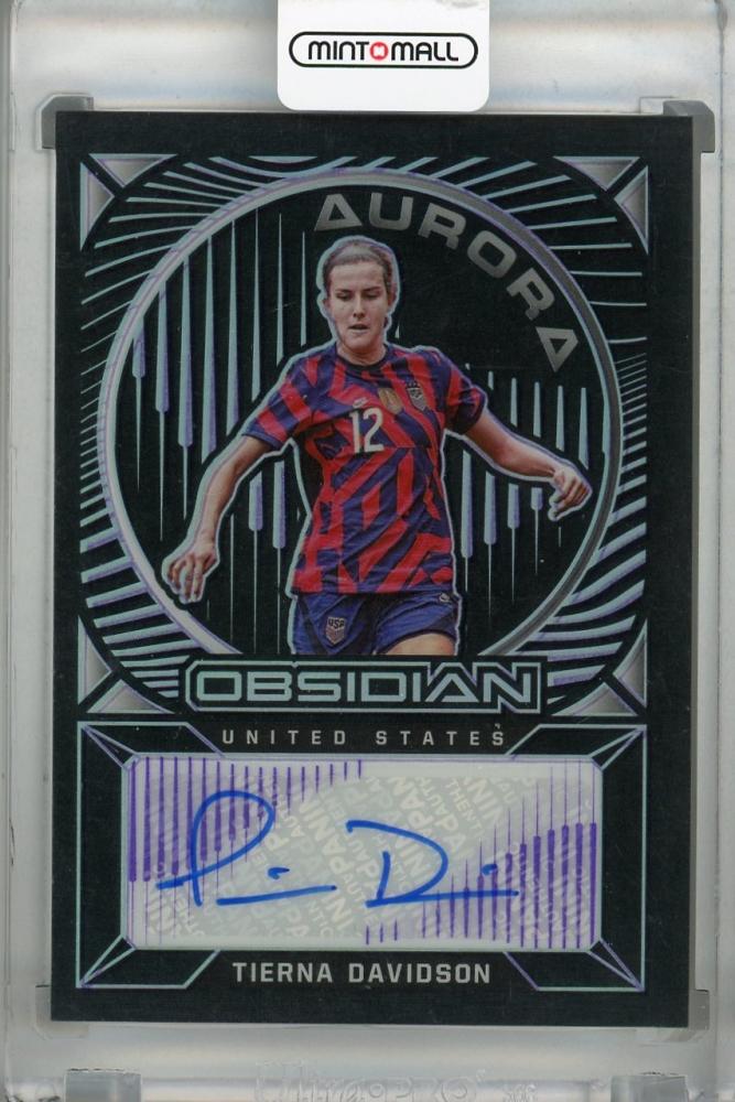 2021-22 Panini Obsidian Tierna Davidson Electric Etch Purple autograph card numbered 09 of 75