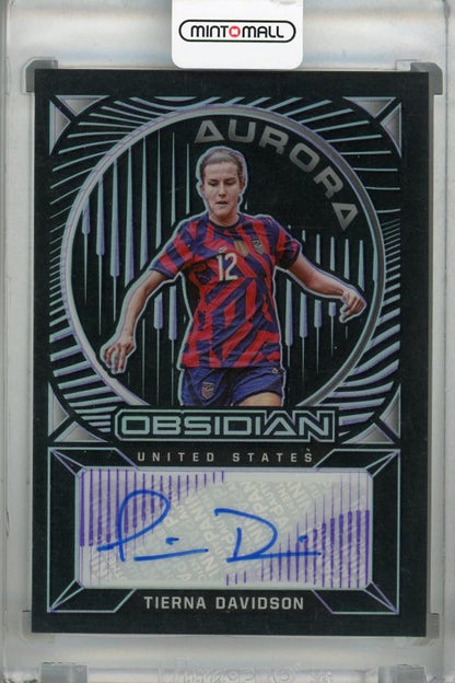 2021-22 Panini Obsidian Tierna Davidson Electric Etch Purple autograph card numbered 09 of 75
