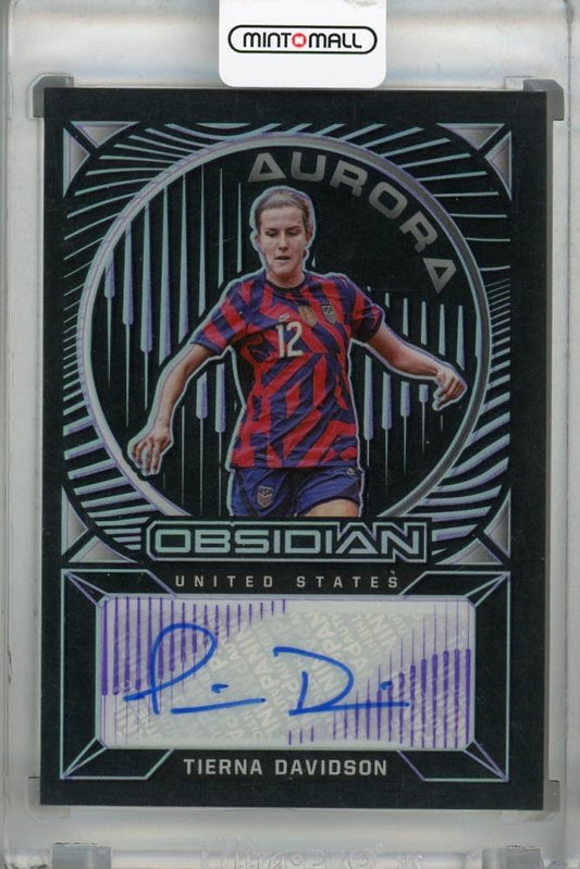 2021-22 Panini Obsidian Tierna Davidson Electric Etch Purple autograph card numbered 09 of 75