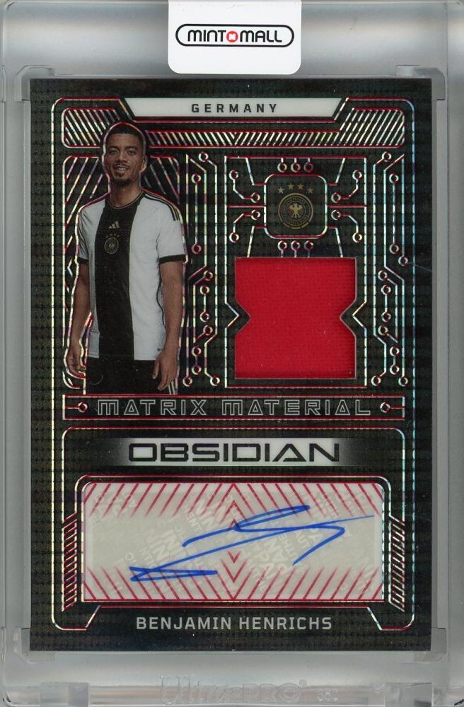 2022-23 Panini Obsidian Benjamin Henrichs Matrix Material Autographs Red Pulsar card #1806/44 from Germany