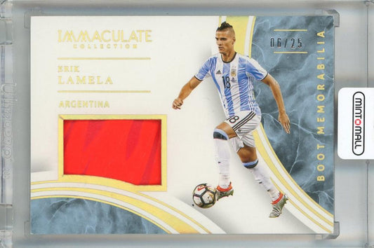 2017 Panini Immaculate Collection Erik Lamela Boot Memorabilia card number 16 of 25 from Argentina