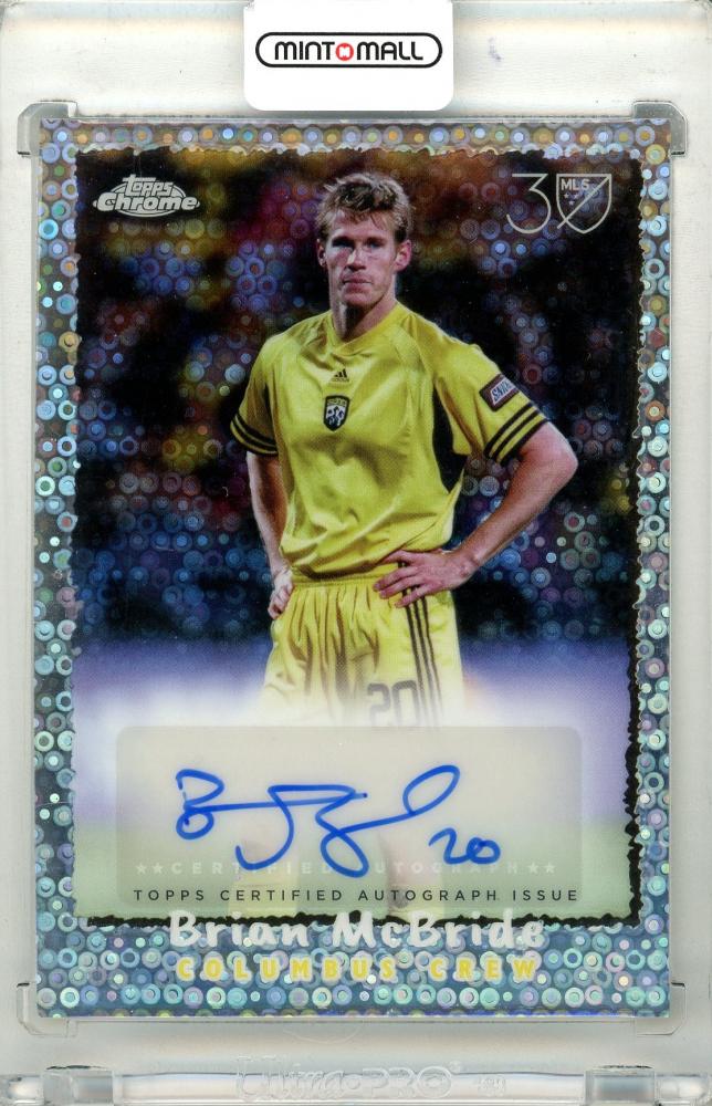 2025 Topps Chrome Major League Soccer Brian McBride autograph card #NFA-BM from Topps 1995 set
