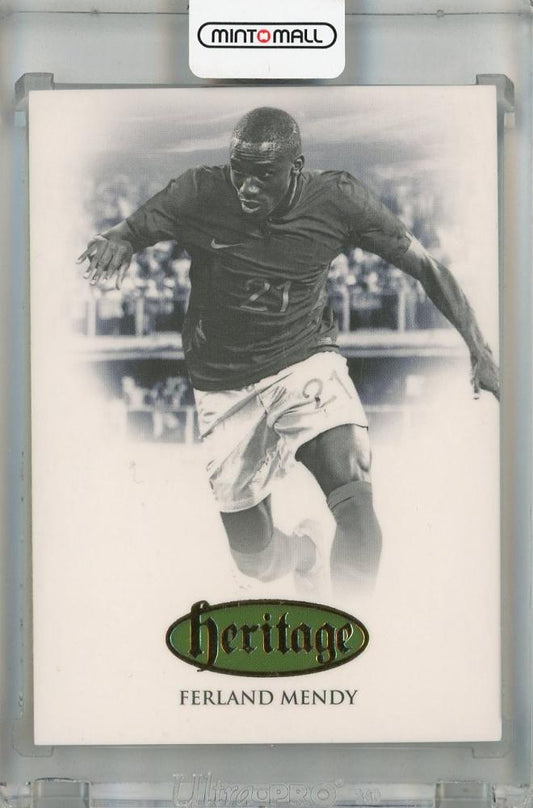 2022-23 Futera Unique World Football Heritage Defender Gold Ferland Mendy card #22 with corner damage on back