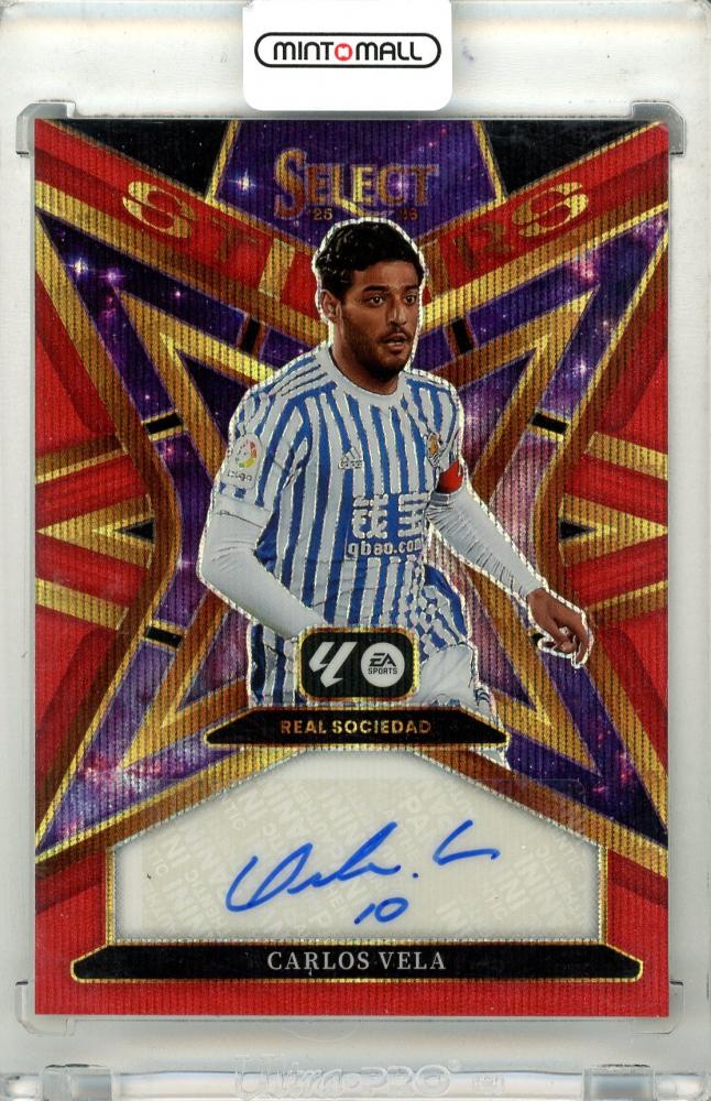 2025-26 Panini Select La Liga Carlos Vela #ST-CV Red Wave Parallel trading card from Real Sociedad