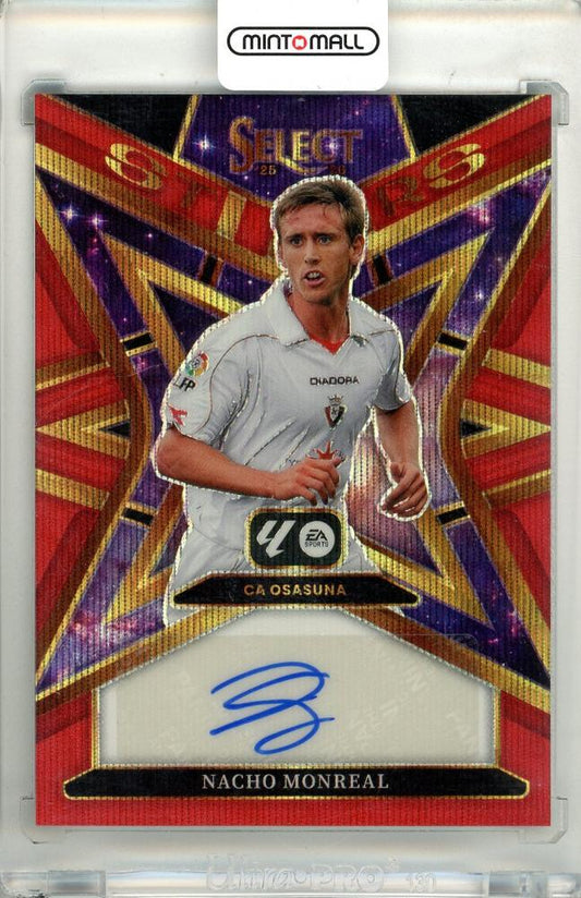 2025-26 Panini Select La Liga Nacho Monreal Select Stars Signatures Red Wave Parallel trading card