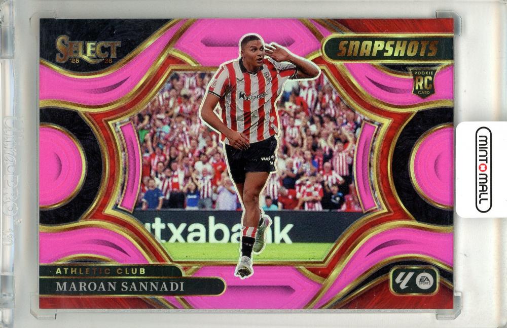 2025-26 Panini Select La Liga Maroan Sannadi Pink Parallel card #20 serial 01 of 25 featuring Athletic Club