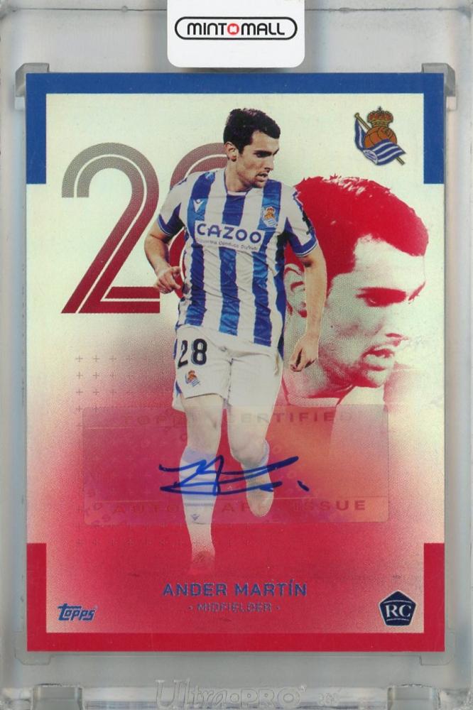 2022-23 TOPPS Real Sociedad Ander Martin Autograph Red card AU-AM RC4/5 in used condition