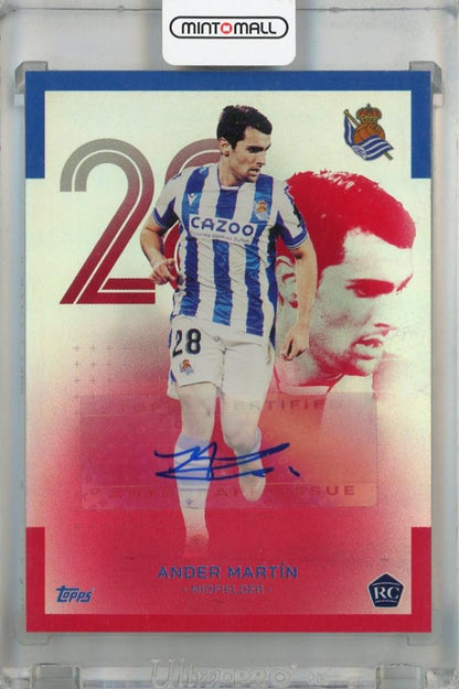 2022-23 TOPPS Real Sociedad Ander Martin Autograph Red card AU-AM RC4/5 in used condition