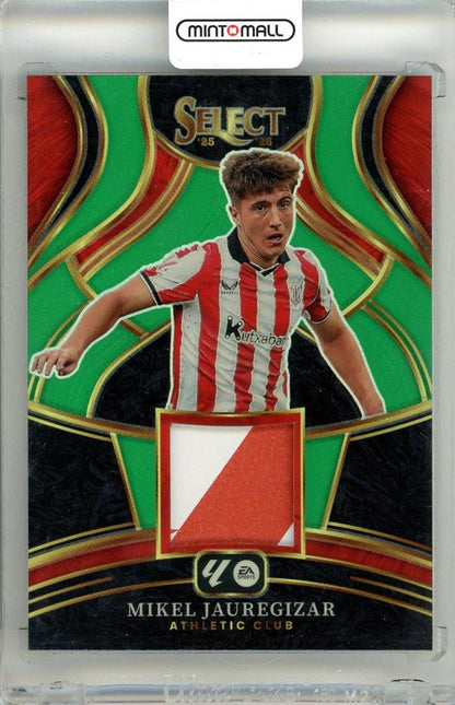 2025-26 Panini Select La Liga Mikel Jauregizar Green Parallel card serial 2 of 5 from Athletic Club set