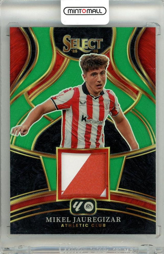 2025-26 Panini Select La Liga Mikel Jauregizar Green Parallel card serial 2 of 5 from Athletic Club set