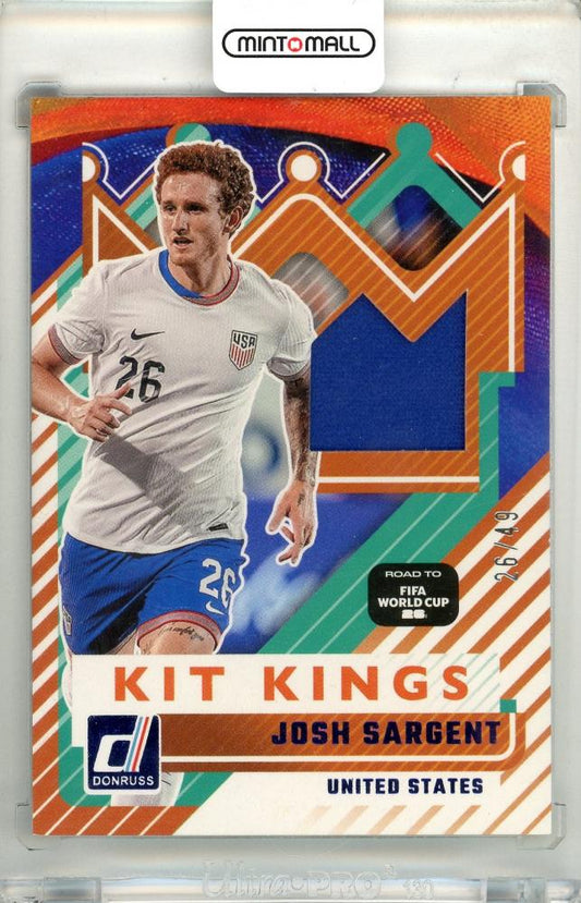 2025-26 Panini Donruss Road To FIFA World Cup Josh Sargent Kit Kings Blue Parallel soccer card United States