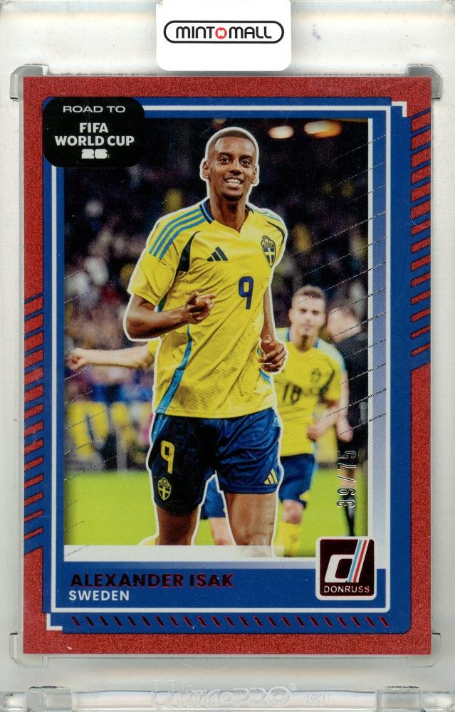 2025-26 Panini Donruss Road To FIFA World Cup 26 Alexander Isak #81 Base Red Parallel soccer trading card 39 of 75