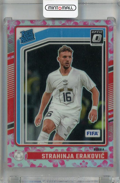 2024-25 Panini Donruss trading card of Strahinja Erakovic Plum Blossom #192 from Serbia with back damage