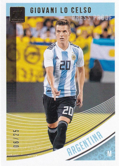 2018-19 Donruss Argentina Giovani Lo Celso Base Canvas parallel card numbered 06 out of 25