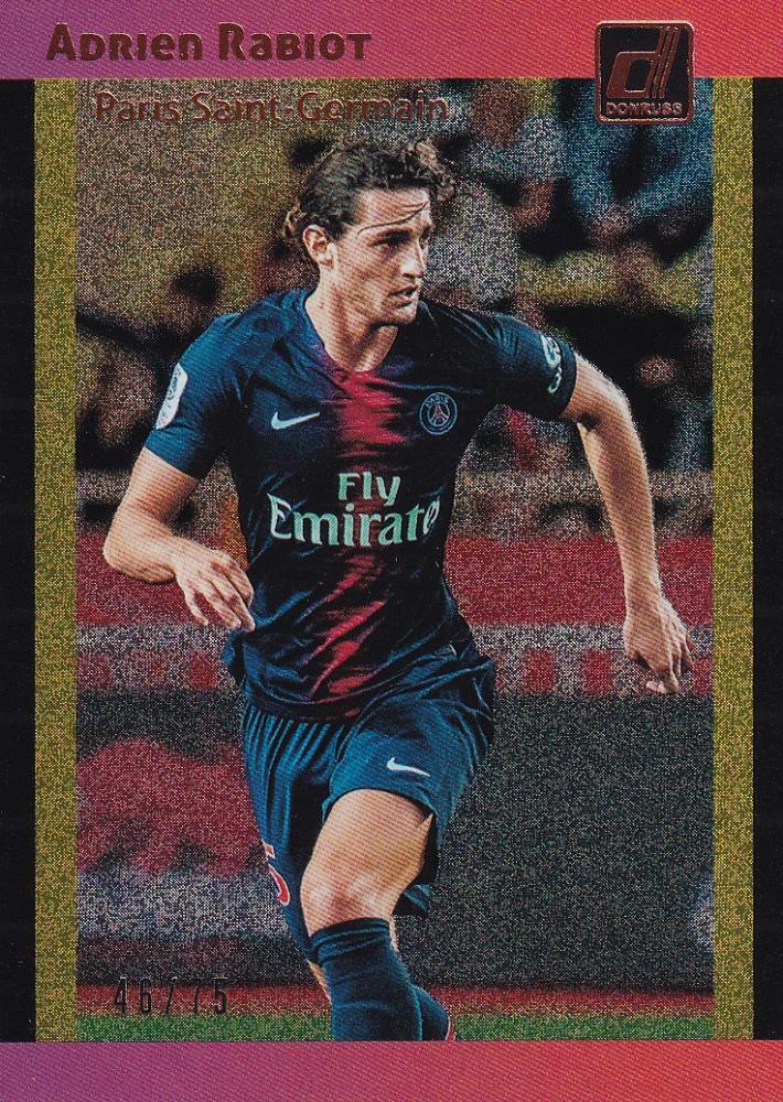 2018-19 Donruss Tribute Gold Adrien Rabiot Paris Saint-Germain trading card number 46 out of 75