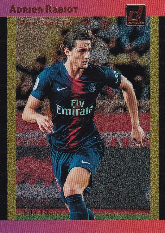 2018-19 Donruss Tribute Gold Adrien Rabiot Paris Saint-Germain trading card number 46 out of 75