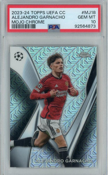 2023-24 Topps UEFA Club Competitions Alejandro Garnacho Mojo card graded PSA10 Gem-MINT, Manchester United