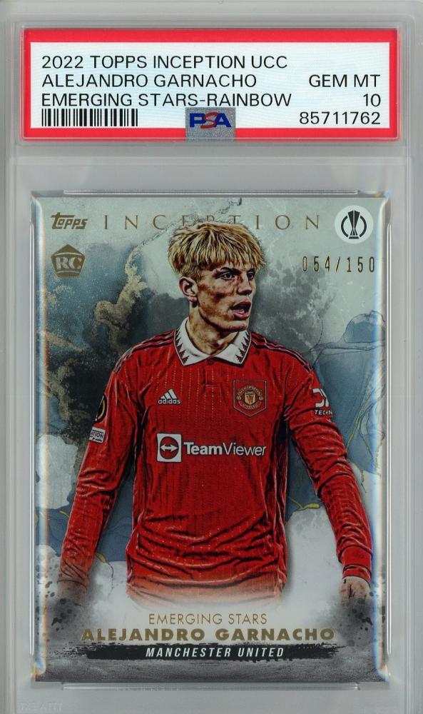 2022-23 Topps Inception UEFA Club Competitions Alejandro Garnacho Rainbow collectible card PSA10