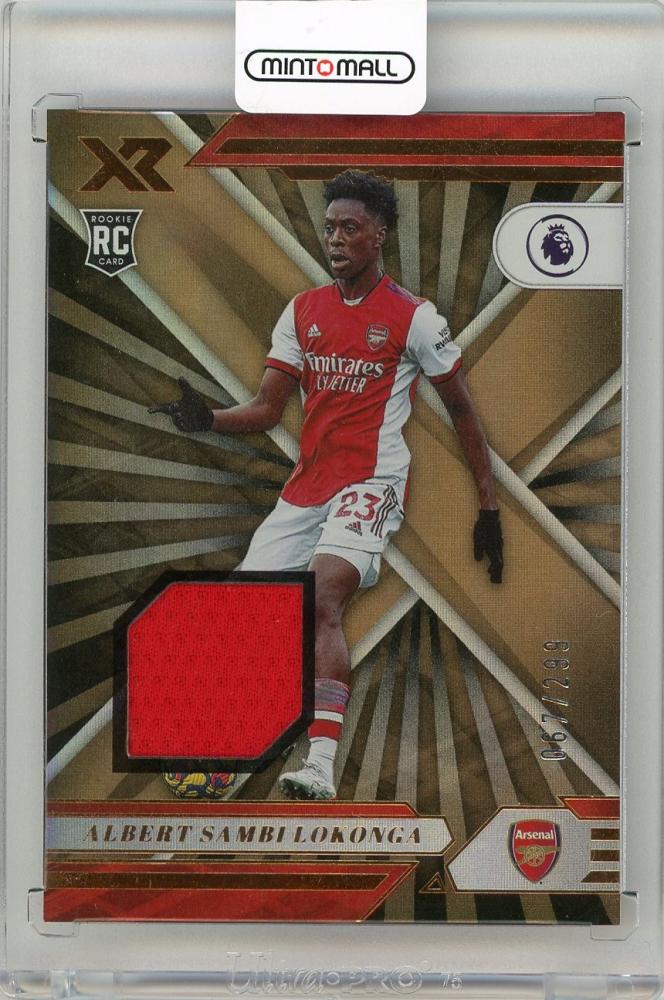 2021-22 Panini Chronicles Premier League Albert Sambi Lokonga XR Memorabilia trading card from Arsenal
