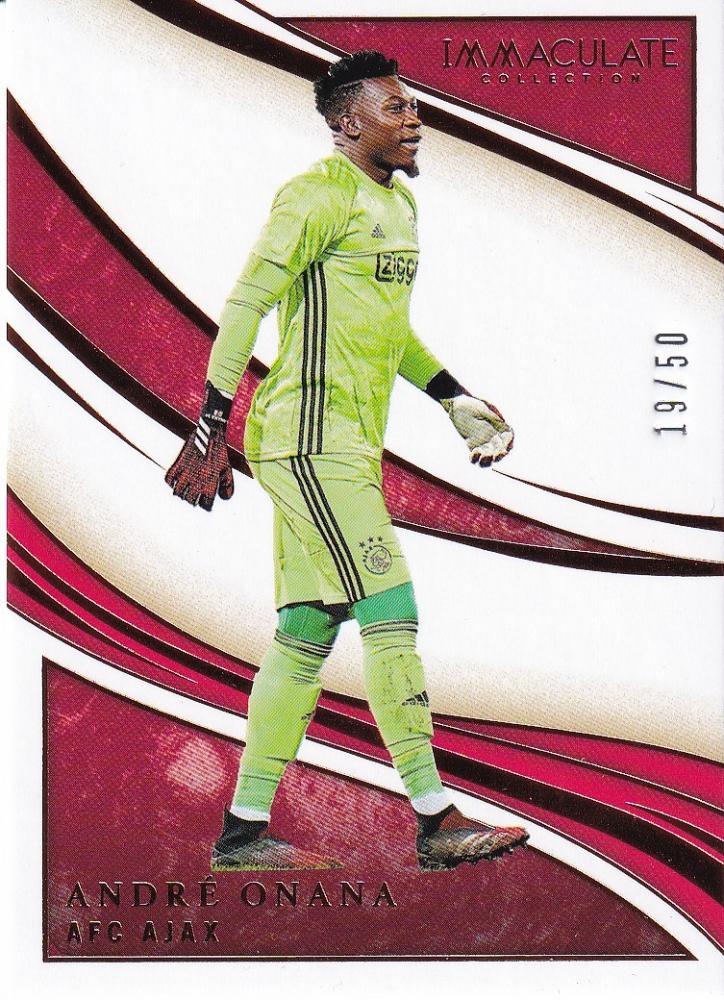 2020 Panini Immaculate Collection AFC Ajax Andre Onana Base Bronze parallel card numbered 19 of 50