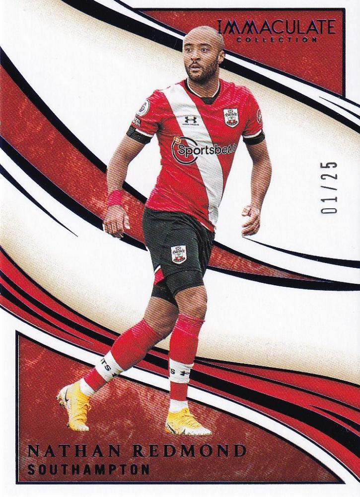 2020 Panini Immaculate Collection Southampton Nathan Redmond Base Sapphire trading card numbered 01 of 25