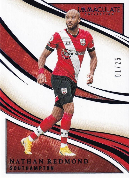 2020 Panini Immaculate Collection Southampton Nathan Redmond Base Sapphire trading card numbered 01 of 25